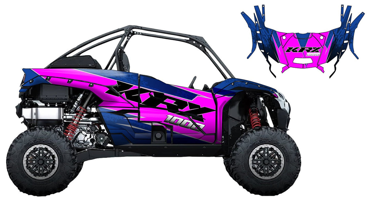 Blue / Pink Gloss KRX 1000 Wrap Kit | KrazyGraphics
