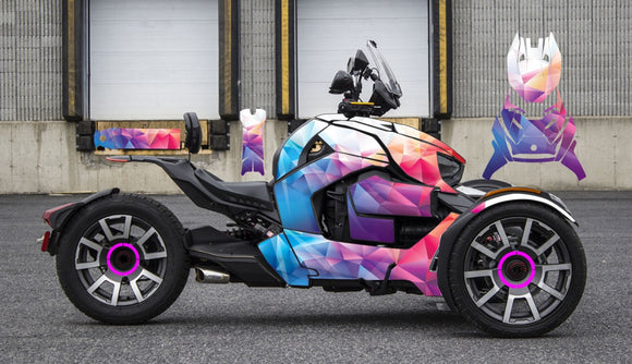 Pink Blue Custom Can-Am Ryker Wrap Kit | KrazyGraphics – Krazygraphics.com