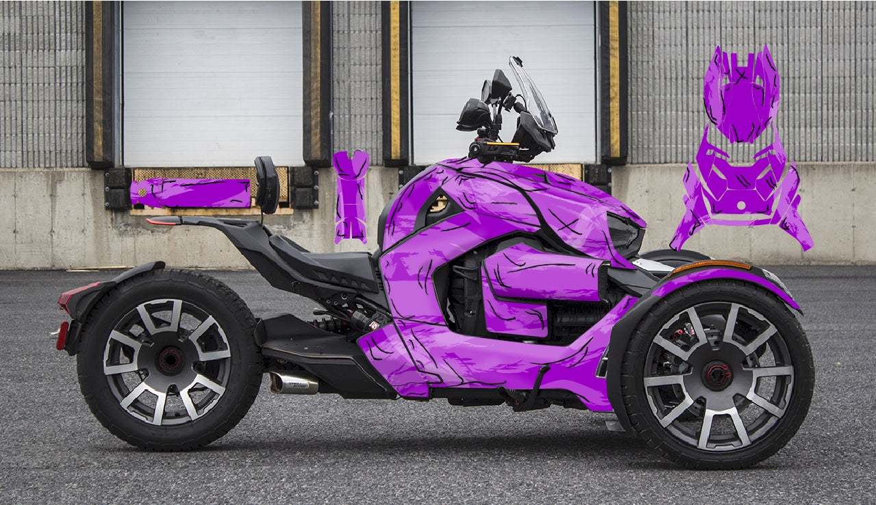 Ryker Graphics SQ2 Purple Custom Can-Am Ryker Wrap Kit | KrazyGraphics – Krazygraphics.com