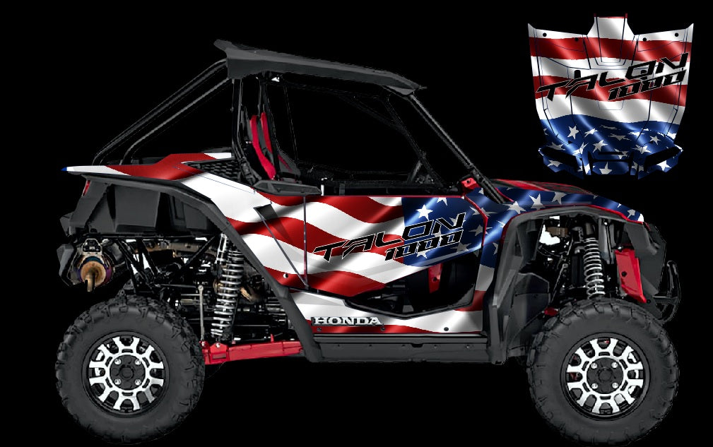 Honda Talon Graphics d15 Flag Side by Side Graphics Decals ...