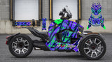 Can-Am Ryker Green Purple Wrap | Custom Ryker Graphics Kit graphics wrap kit