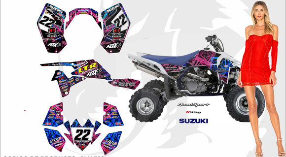 Suzuki LTR 450 graphic kit - Rockstar - Motorcycle Graphic Kit Shop Suzuki LTR 450 graphic kit - Rockstar - Motorcycle Graphic Kit Shop