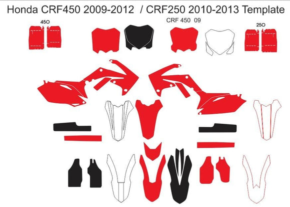 Honda CRF450 2009-2012 CRF250 2010-2013 Template