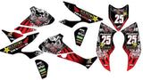 Custom Honda TRX-450 UTV / SXS graphics kit with Rockstar Energy Drink design in black and red colors