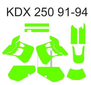 Kawasaki KDX 250 1991-1994 Template – Krazygraphics.com