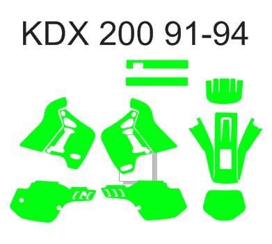Kawasaki KDX 200 1991-1994 Template – Krazygraphics.com