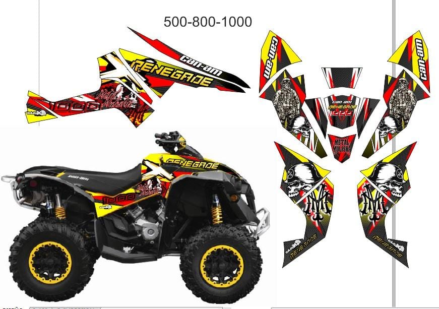 Graphic Kit CanAm Renegade X/R ATV Quad Decals Can Am 500/800/1000 REAP RED Graphic Kit CanAm Renegade X/R ATV Quad Decals Can Am 500/800/1000 REAP RED
