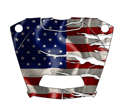 Kawasaki KRX 1000 ( Hood Decal )Worn Flag – Krazygraphics.com