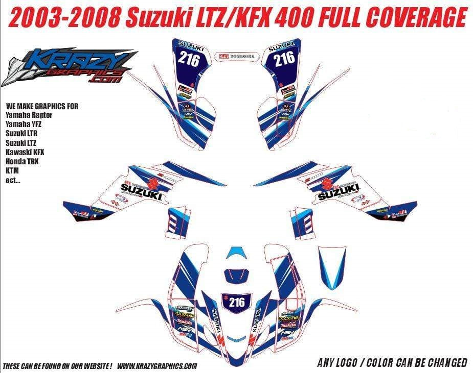 Suzuki LTZ 400 d12-v2 FULL COVERAGE – Krazygraphics.com