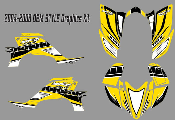 Yamaha YFZ Graphics (2004-2008)-Yellow-OEM STYLE