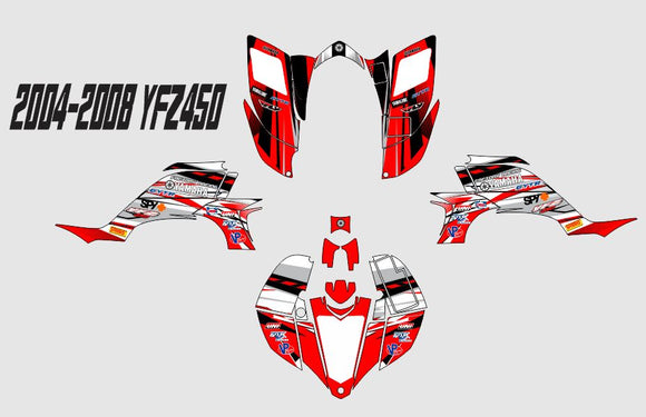 Yamaha YFZ Graphics (2004-2008)-Red-Black